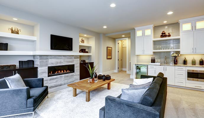 clean and well furnished living room