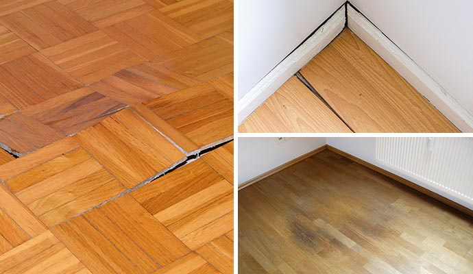 Collage of floor damage Collage of floor damage