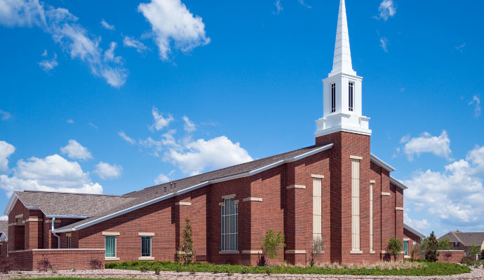 A brick church building