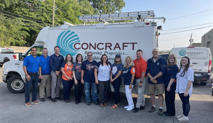 A team from Concraft with a vehicle