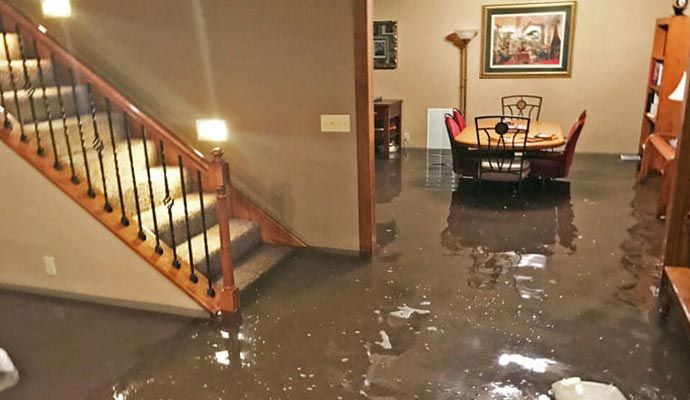 Flood damaged residential property