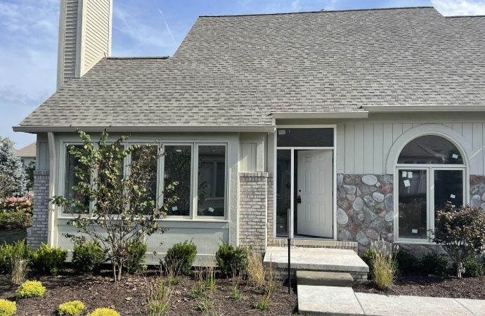 A house with a fresh roof