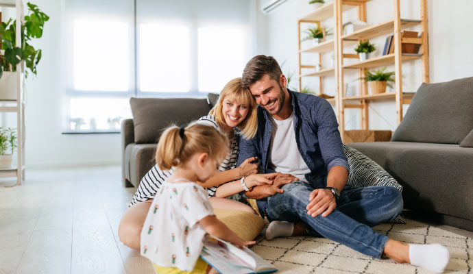 A family enjoying fresh indoor air