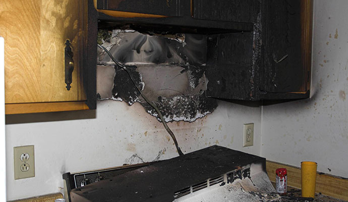 fire burnt kitchen