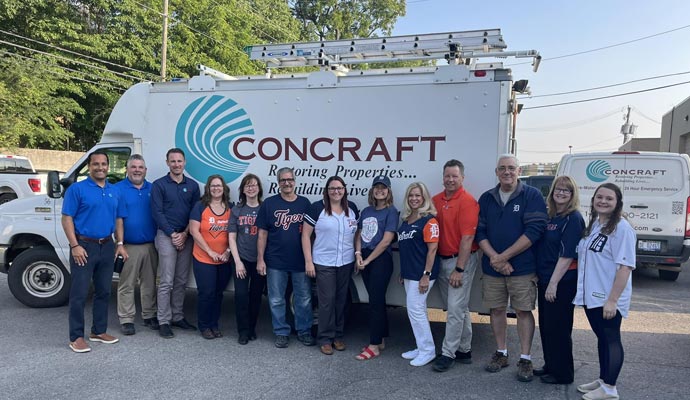 Concraft professional team with service van