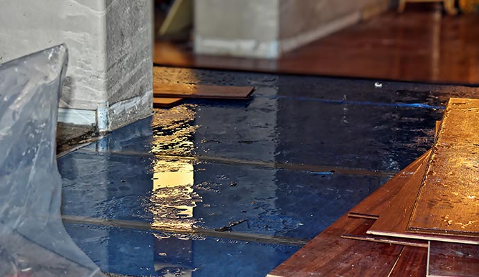 Water damaged floor Water damaged floor